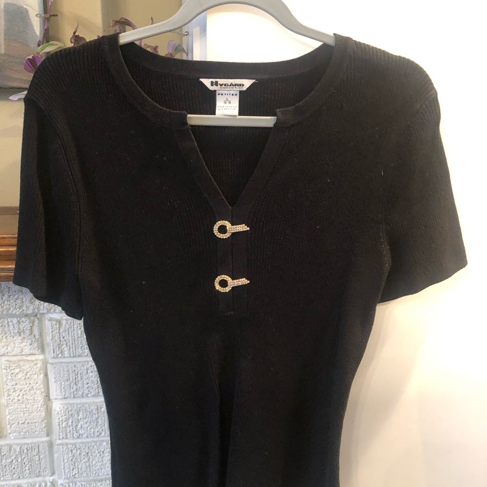 Nygard Black Black short sleeve sweater Size Large